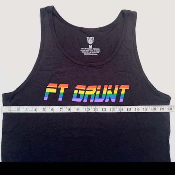 Fort Troff Size M Cotton Blend GRUNT PRIDE Tank Top - Black/PRIDE Colors - Picture 3 of 11